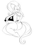  anthro big_breasts breasts cleavage clothed clothing equid equine female fluttershy_(mlp) friendship_is_magic huge_breasts mammal my_little_pony nipple_outline pterippus ramudey wings 