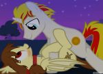  2019 animated bat_pony blue_eyes blush brown_hair collar cutie_mark digital_media_(artwork) duo ear_tuft equid equine fan_character female hair horn justis loop lying male male/female mammal missionary_position multicolored_hair my_little_pony night on_back open_mouth open_smile outside penetration red_eyes sex smile tongue tuft two_tone_hair unicorn 