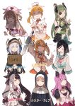  6+girls animal_ears animare apron armband ars_almal asymmetrical_clothes bat_ears bat_ornament black_cape blue_eyes blush_stickers breasts brown_eyes bunny_hair_ornament buttons cape character_name chef_uniform cleavage cleavage_cutout closed_eyes closed_mouth collar commentary cookpad cookpad-tan dress eighth_note eyepatch fang fang_out glint gloves glowing glowing_eyes green_hair green_ribbon habit hair_ornament hair_ribbon hanarito hat holding holding_knife holding_sign honey_strap hood hood_up horns inaba_haneru_(animare) knife leaning_forward light_brown_hair long_hair long_sleeves looking_at_viewer looking_to_the_side medium_breasts medium_hair multicolored_hair multiple_girls musical_note natori_sana nijisanji nun nurse_cap orange_eyes partly_fingerless_gloves pink_apron pink_eyes pink_headwear pom_pom_(clothes) puffy_short_sleeves puffy_sleeves quarter_note red_eyes red_hair ribbon ryuuseigun_project safety_pin sana_channel scarf sekishiro_mico shaded_face short_hair short_sleeves side_ponytail sign simple_background sister_cleaire sixteenth_note smile sparkle streaked_hair sweatdrop tachibana_suzuna translated two-tone_hair two_side_up umori_hinako upper_body very_long_hair virtual_youtuber white_background white_dress white_hair yellow_eyes yorumi_rena 