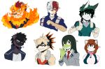  alternate_species amphibian amphibian_humanoid animal_humanoid anthro asui_tsuyu burn_scars canid canine canis clothed clothing dabi_(mha) domestic_dog endeavor_(mha) felid feline fire furrification genetic_chimerism green_hair hair hi_res humanoid incredibleediblecalico katsuki_bakugou lion male mammal midoriya_izuku my_hero_academia ochaco_uraraka pantherine shiba_inu snow_leopard spitz todoroki_shouto youkai-chan 