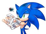  anthro blood blue_fur bodily_fluids clothing den255 dirty eulipotyphlan frown fur gloves green_eyes handwear hedgehog male mammal portrait simple_background solo sonic_(series) sonic_the_hedgehog three-quarter_portrait torn_clothing white_background wounded 
