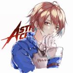  1girl akira_howard artist_request astral_chain brown_eyes brown_hair gloves jacket long_sleeves looking_at_viewer police police_uniform short_hair simple_background solo uniform white_background 