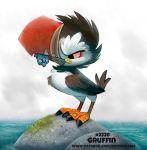  alcid avian bird cryptid-creations fish lari marine moss puffin rock sea water 