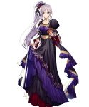  1girl bangs bracelet breasts collar cozy detached_sleeves dress eyebrows_visible_through_hair fire_emblem fire_emblem:_genealogy_of_the_holy_war fire_emblem_heroes highres ishtar_(fire_emblem) jewelry long_dress long_hair medium_breasts non-web_source official_art puffy_sleeves shiny shiny_hair silver_hair solo tied_hair transparent_background wide_sleeves 