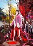  1girl alternate_costume blood blood_on_face blush highres japanese_clothes kimono mikazuki_akira! miko original pink_kimono ritual 