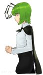  1girl antennae cape collared_shirt cowboy_shot from_side green_eyes green_hair hands_together shirt short_hair solo space_jin touhou wriggle_nightbug 
