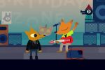  canid canine clothing crossover disney fox gregg_lee guitar mammal musical_instrument nick_wilde night_in_the_woods on_model style_parody theblueberrycarrots video_games zootopia 