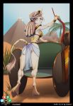  ankh-su anthro azaleesh bow carriage desert equid female hi_res horn mammal palm_tree solo tree unicorn 