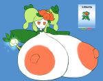  big_breasts breasts elfdrago female hair hi_res huge_breasts humanoid hyper hyper_breasts lilligant nintendo nipples not_furry pok&eacute;mon pok&eacute;mon_(species) smile solo video_games 