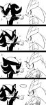  ... anthro black_and_white bodily_fluids clothing comic den255 dialogue duo eulipotyphlan gesture gloves handwear hedgehog hi_res humor korean_text male mammal mephiles_the_dark monochrome pointing pointing_at_another shocked silver_the_hedgehog sonic_(series) speech_bubble sweat sweatdrop text translation_request turning 
