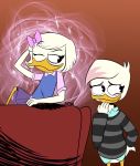  anatid anseriform avian bird blush cartoonboy9201 disney duck ducktales ducktales_(2017) flirting hi_res lena_(ducktales) webby_vanderquack 