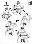  2018 absurd_res anthro blizzard_entertainment butt clothing directional_arrow eyewear female giant_panda glasses gun hair hand_on_head hi_res human human_to_anthro locofuria mammal mei_(overwatch) monochrome open_mouth overwatch ranged_weapon sequence simple_background smile solo species_transformation surprise tail_growth text thick_thighs tight_clothing torn_clothing transformation ursid video_games weapon white_background wide_hips 