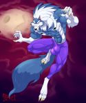  2019 4_toes 5_fingers abs anthro biceps big_muscles biped black_nose blue_fur blue_hair blue_skin bottomwear bulge canid canine canis capcom claws clothed clothing darkstalkers digitigrade eyebrows fingers fur gloves_(marking) hair hi_res hungothenomster jon_talbain leg_markings male mammal mane markings multicolored_fur multicolored_hair multicolored_skin muscular muscular_male muscular_thighs nipples pants pecs socks_(marking) solo standing tight_clothing toe_claws toes topless two_tone_fur two_tone_hair two_tone_skin video_games were werecanid werecanine werewolf white_fur white_hair white_skin wolf yellow_eyes 