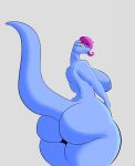  anthro big_breasts big_butt breasts butt female hi_res huge_butt mirokuj7 nude raised_tail scalie thick_thighs 