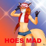  1:1 anthro canid canine clothed clothing cosplay crop_top fatal_fury fox foxtrap fur girly gloves hair handwear hat headgear headwear hi_res hoes_mad invalid_tag jacket king_of_fighters long_hair male mammal meme midriff nintendo shirt snk solo standing super_smash_bros. super_smash_bros._ultimate terry_bogard teru topwear video_games 