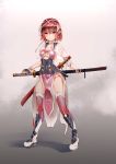  armor bandages heels pointy_ears sword tagme thighhighs 