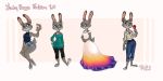  alternate_costume bottomwear clothed clothing disney dress female food fur grey_fur jewelry judy_hopps lagomorph leporid mammal multiple_poses necklace off_shoulder pants pawpsicle pink_nose popsicle pose purple_eyes rabbit shirt shorts tank_top topwear yelnatsdraws zootopia 