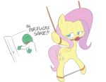  anon ball_gag bdsm blush bodily_fluids bondage bound dialogue drooling equid equine female feral fluttershy_(mlp) friendship_is_magic gag male mammal my_little_pony pterippus saliva shoutingisfun wings 