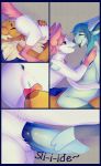  2019 absurd_res after_kiss animal_genitalia anthro anthro_on_anthro anthrofied comic digital_media_(artwork) eevee eeveelution elvche female glaceon group group_sex herm hi_res intersex kissing male nintendo pok&eacute;mon pok&eacute;mon_(species) pok&eacute;morph pussy sex sheath sylveon threesome video_games 