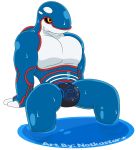  2019 alpha_channel anthro biceps briefs clothing digital_media_(artwork) english_text kyogre legendary_pok&eacute;mon male muscular nintendo notkastar pecs pok&eacute;mon pok&eacute;mon_(species) shiny signature simple_background solo text underwear video_games water wet 