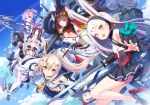  animal_ears ayanami_(azur_lane) azur_lane bunny_ears gloves green_eyes horns javelin_(azur_lane) laffey_(azur_lane) pink_hair shimakaze_(azur_lane) suruga_(azur_lane) tagme_(artist) thighhighs weapon white_hair yellow_eyes 