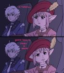  2019 alphinaud_leveilleur ambiguous_gender beret blue_eyes clothed clothing comic dialogue duo ear_piercing elezen english_text final_fantasy final_fantasy_xiv hat headgear headwear hi_res humanoid humanoid_pointy_ears inside_car looking_at_viewer meme piercing pink_eyes plagueofgripes square_enix tataru_taru text video_games 