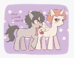  buke3jp duo earth_pony equid equine feral grey_body horn horse male mammal my_little_pony pony white_body winged_unicorn wings 