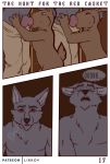  2019 absurd_res anthro bodily_fluids canid canine canis comic digital_media_(artwork) duo english_text forced_fellatio fur hare hi_res lagomorph leporid lirkov male male/male mammal nude open_mouth oral penis text wolf 