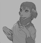  canid canine canis claws clothed clothing collar domestic_dog greyscale handpaw hi_res human human_to_feral krazyivan mammal monochrome paws poodle solo species_transformation tongue tongue_out transformation 