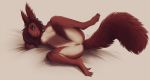  2019 anthro breasts caicyo claws ear_piercing eurasian_red_squirrel eyelashes facial_piercing female fluffy fluffy_tail fur hair head_on_hand hi_res long_hair lying mammal nipples nose_piercing nose_ring nude on_side piercing pine_(caicyo) pink_nipples pussy red_fur rodent sciurid shadow solo spread_legs spreading toe_claws tree_squirrel white_belly white_fur 