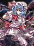  bad_id bad_pixiv_id bat_wings blue_hair hat kegani red_eyes remilia_scarlet short_hair smile solo touhou wings 