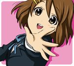  bad_id bad_pixiv_id brown_eyes brown_hair foreshortening hirasawa_yui k-on! outstretched_arm outstretched_hand reaching ruku_(ruku_5050) school_uniform short_hair solo 