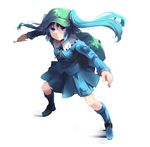  backpack bag blue_eyes blue_hair boots hair_bobbles hair_ornament hat kawashiro_nitori key shin_(new) short_hair solo touhou twintails two_side_up 