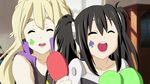  death_devil facial_mark instrument k-on! knives_(knives777) kotobuki_tsumugi maracas multiple_girls nakano_azusa punk smile twintails 