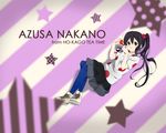  :t blue_legwear character_name food fruit hair_bobbles hair_ornament holding holding_food holding_fruit k-on! listen!! nakano_azusa pantyhose polka_dot saitoyu00 shoes side_ponytail skirt solo strawberry wallpaper 