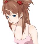  bad_id bad_pixiv_id blue_eyes breasts brown_hair camisole cleavage harmaline long_hair neon_genesis_evangelion shikinami_asuka_langley simple_background small_breasts solo souryuu_asuka_langley 