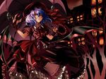  bat_wings blue_hair flandre_scarlet hat highres karlwolf red_eyes remilia_scarlet short_hair siblings sisters solo touhou umbrella when_you_see_it wings 