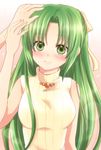 green_eyes green_hair half_updo higurashi_no_naku_koro_ni long_hair maekawa_suu solo sonozaki_shion 