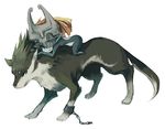  animal blue_eyes fang hanokage helmet imp link link_(wolf) lowres midna pointy_ears red_eyes smile the_legend_of_zelda the_legend_of_zelda:_twilight_princess wolf 