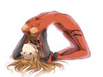  all_fours arched_back ass backlighting bad_id bad_pixiv_id blue_eyes bodysuit breasts expressionless flexible from_side full_body hair_spread_out hand_behind_head long_hair looking_at_viewer maruki_(punchiki) medium_breasts neon_genesis_evangelion orange_hair pilot_suit plugsuit shikinami_asuka_langley simple_background sketch solo souryuu_asuka_langley turtleneck white_background yoga 
