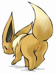  anus blush butt eevee female feral looking_back nintendo plain_background pok&#233;mon pokemon pussy raised_tail solo unknown_artist video_games white_background ymriu 