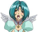  .hack// .hack//sign bandai blue_hair blush cum cum_in_mouth cyber_connect_2 short_hair subaru subaru_(.hack//) wings 