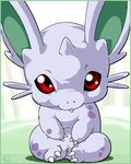  chibi chubby female mammal meru moroq mouse nidoran nidoran&#9792; nintendo overweight pok&#233;mon pokemon pussy rat red_eyes rodent sitting solo teeth video_games 