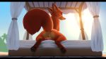  backsack balls bodily_fluids butt canid canine disney erection fox fur genital_fluids letodoesart looking_back male mammal nick_wilde nude orange_fur pawpads precum presenting solo zootopia 