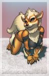  2018 all_fours anthro arcanine breasts canid cute_fangs female hi_res looking_at_viewer lord_magicpants mammal nintendo nipples nude pok&eacute;mon pok&eacute;mon_(species) snout snow solo video_games 
