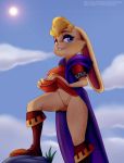  activision bianca_(spyro) female hare hi_res lagomorph leporid looking_at_viewer mammal mazapan pussy rabbit sky solo spyro_the_dragon standing video_games 