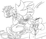  anal balls blush bodily_fluids clothed clothing crossdressing cum disembodied_hand disembodied_penis duo eulipotyphlan faceless_male genital_fluids hedgehog hi_res male male/male mammal penis pleasure_castle raised_leg shadow_the_hedgehog sonic_(series) 