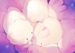  1other animal blush bunny closed_eyes commentary_request manino_(mofuritaionaka) no_humans no_mouth original signature sleeping solid_oval_eyes star too_many too_many_bunnies u_u 