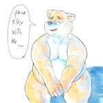  1:1 2019 anthro belly canid canine canis domestic_dog english_text eyewear glasses humanoid_hands inushishigami male mammal moobs mouse_sully overweight overweight_male sitting solo text 