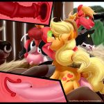  1:1 2019 absurd_res anus applejack_(mlp) balls big_macintosh_(mlp) bovid bovine brother butt cattle cutie_mark earth_pony equid equine erection female feral feral_on_feral friendship_is_magic hair hi_res horse internal interspecies male male/female male_penetrating mammal meowcephei my_little_pony penetration penis pony pussy sex sibling sister teats tongue tongue_out udders uterus vaginal vaginal_penetration 